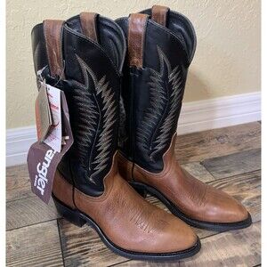 Wrangler Western Leather Boots Men 8 D Rodeo Cowboy Traditional Rodeo Ranch USA